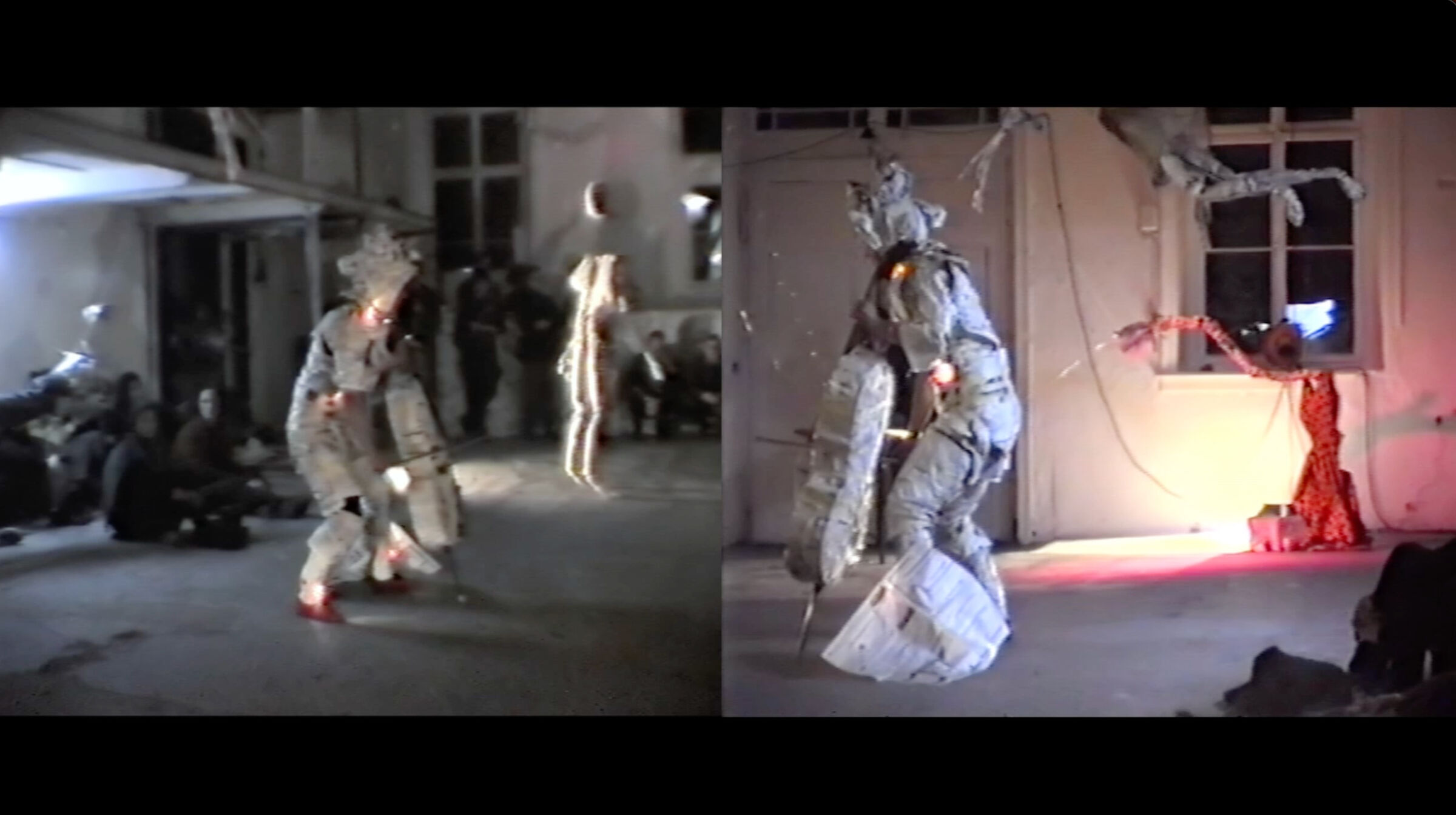 Mo Diener, Damenball, 1989, Performance mit Cello, Videostill © Mo Diener