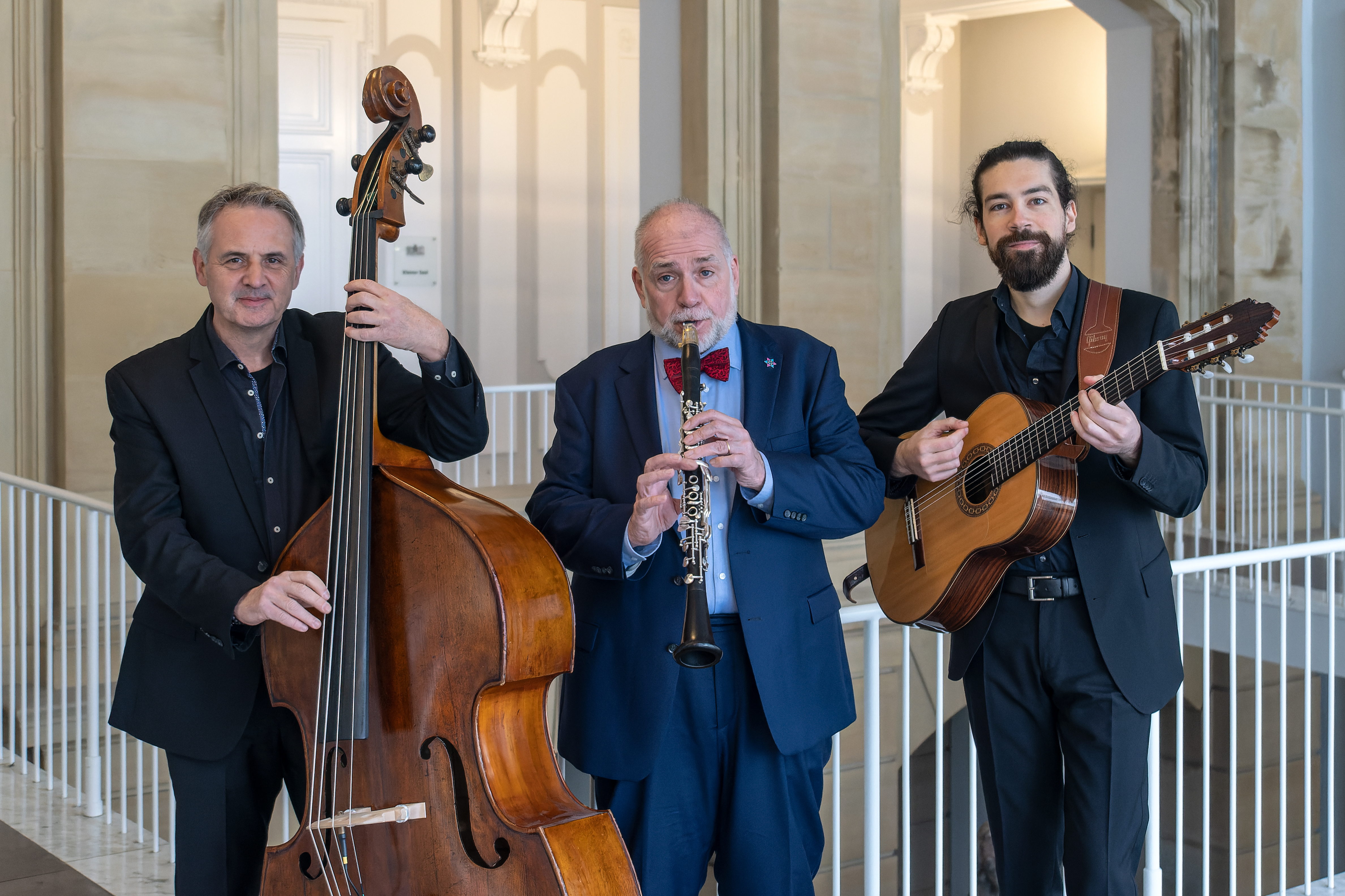 Stefan Engelmann - Kontrabass, Helmut Eisel - Klarinette, Gilles Grethen - Gitarre; Foto: Thomas Reinhardt